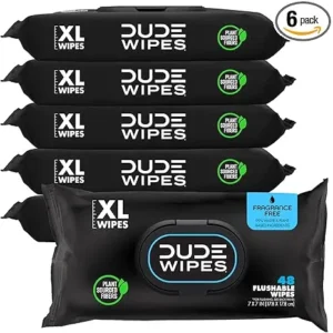 DUDE Wipes Unscented Flushable Wipes - Extra-Large Adult